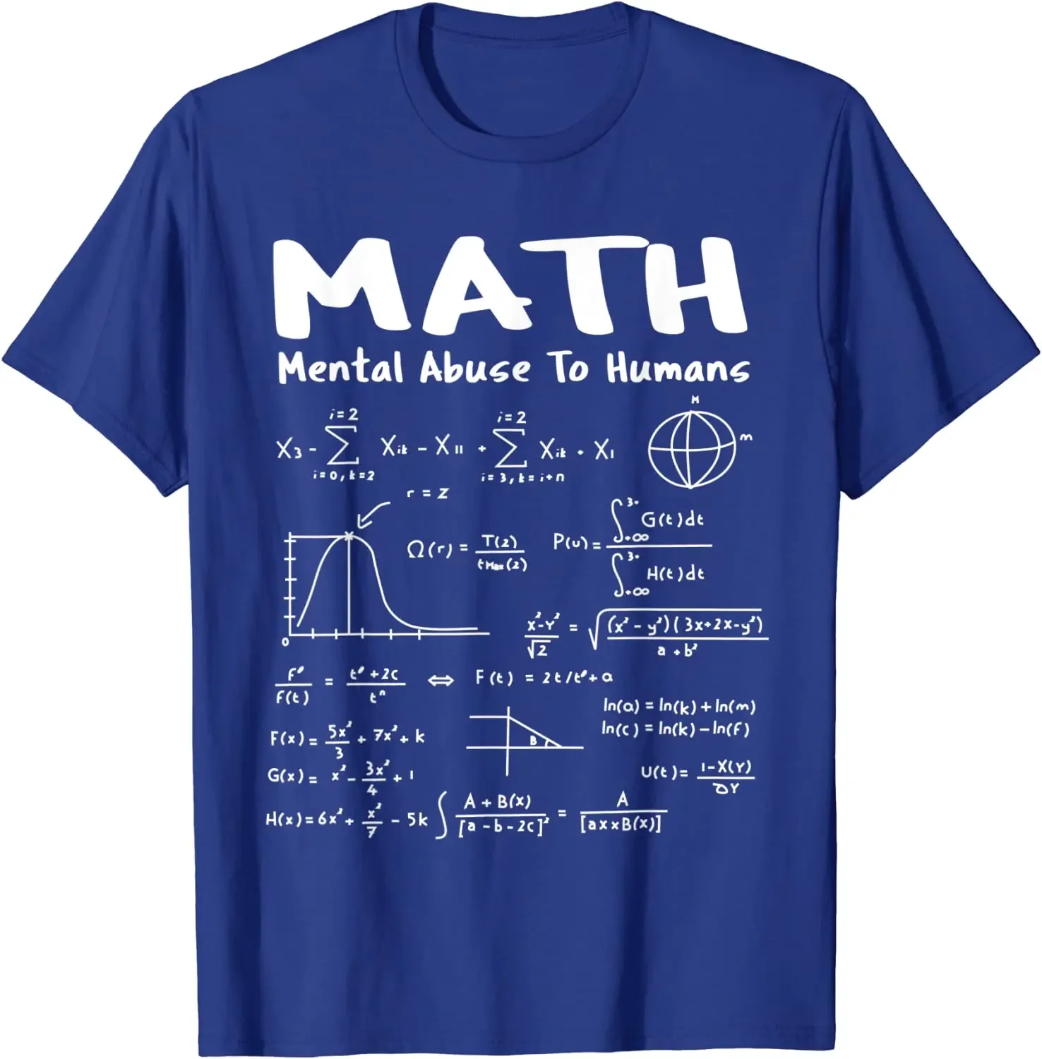 Funny Math Mental Abuse To Humans T-Shirt 100% Cotton O-Neck Summer Short Sleeve Casual Mens T-shirt Size S-3XL