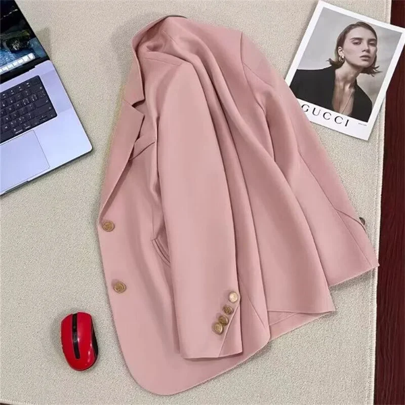 Women Suit Coat Elegant Sports Casual Blazer Korean Spring Autumn Jacket Single Breasted Long Sleeves Blazers Women\'s Clothing