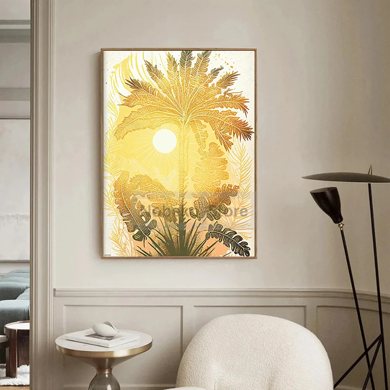 Tropical Boho Gallery Poster Botanical Tapestry Style Pattern Flowers Palm Leaves Prints Canvas Wall Art Picture Home Room Decor