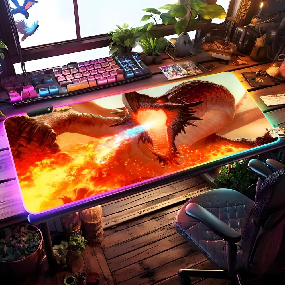 M-MagicS-ES The G-gathering-G Mouse Pad RGB Gaming Mouse Pad Desk Mat HD Gamer Large LED Light XXL MousePads