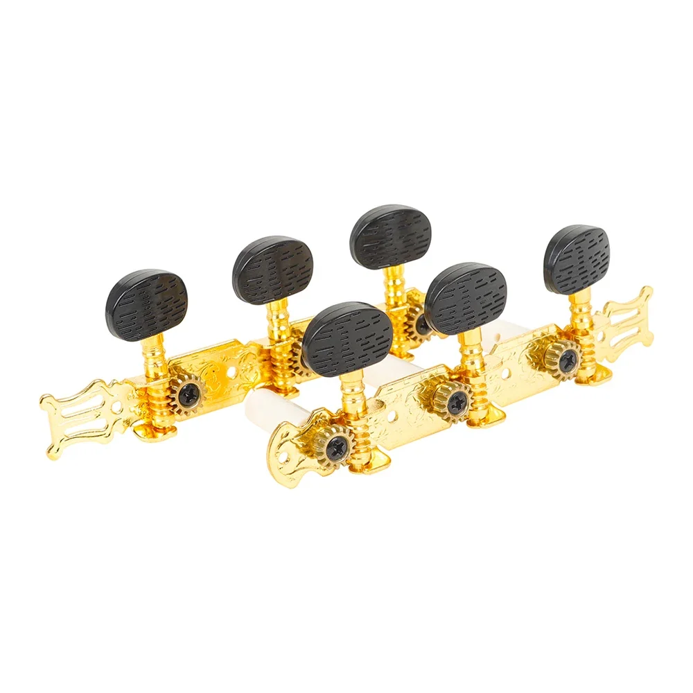 2 Pcs Classical Guitar String Tuning Pegs Gold Metal Open Machine Heads Tuners Guitar Stringed Instrument Parts & Accessories