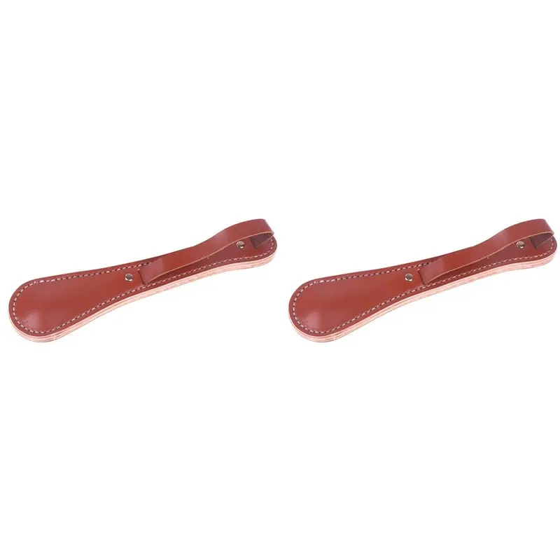 2X Outdoor Self-Defense Massage Tool For Men And Women, Anti-Harassment Leather Racket Brown