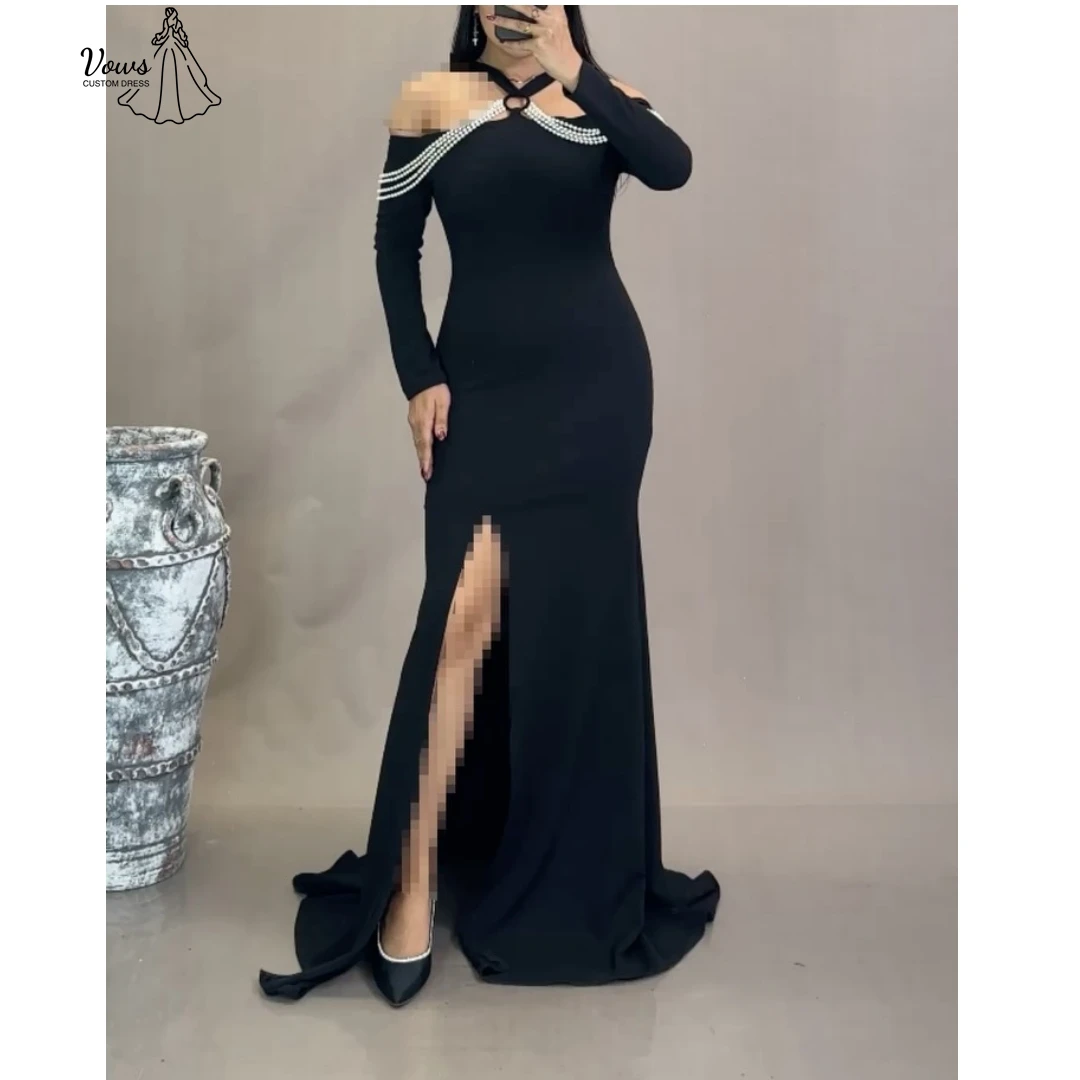 

Vows Evening Dresses Woman Elegant Woman Dress Card Shoulder Luxurious Prom Dress Luxury 2025 Custom Made Line A Pearl Ballgown