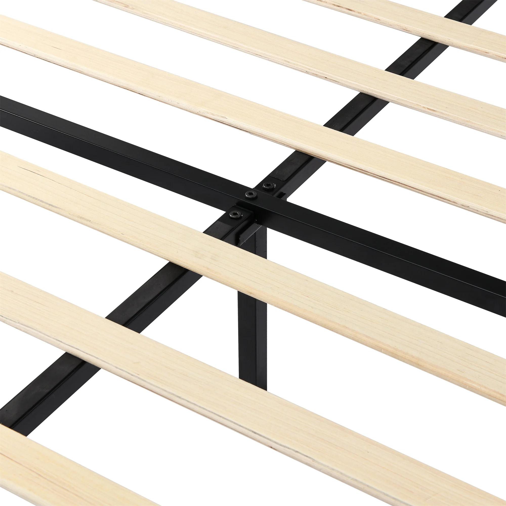 [Flash Sale]Queen Size Light Grey Bed Frame with Adjustable Border Headboard[US-Stock]