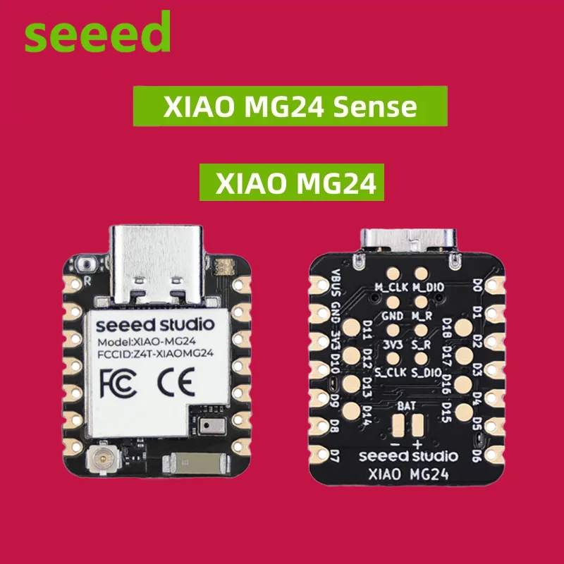

XIAO MG24/MG24-Sense EFR32MG24 Встроенный IMU/микрофон/антенна со сверхнизким энергопотреблением для Matter/zigbee/BLE для Seeed Studio для Arduino