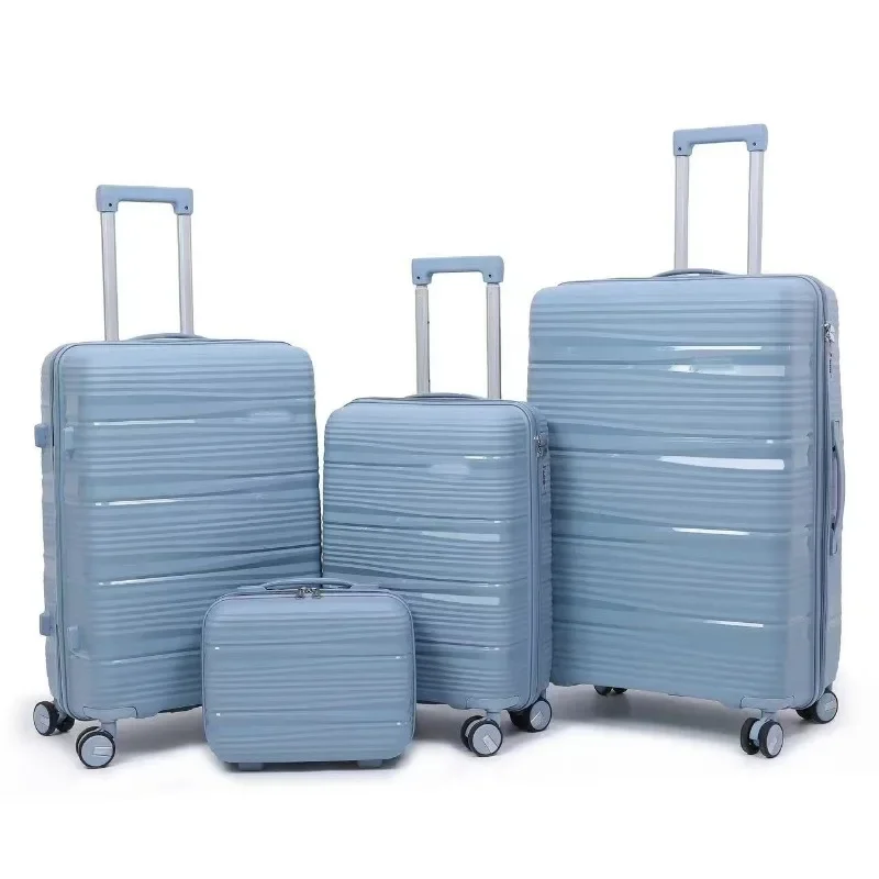 Luggage Set of 4 Rigid Travel Suitcases Trolley Case Travel Bag and Toiletry Bag ABS Lightweight Carry on Suitcase Sets