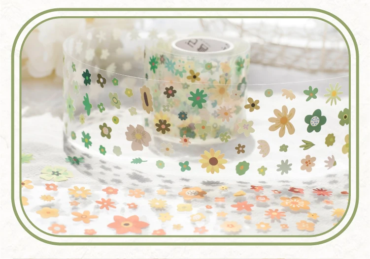 Journal GO 5cmx2m Kleine Blumenmuster-Klebebandaufkleber für Collage Junk Journal Scrapbooking Dekoration Winzige Blumenaufkleber – Detail 11