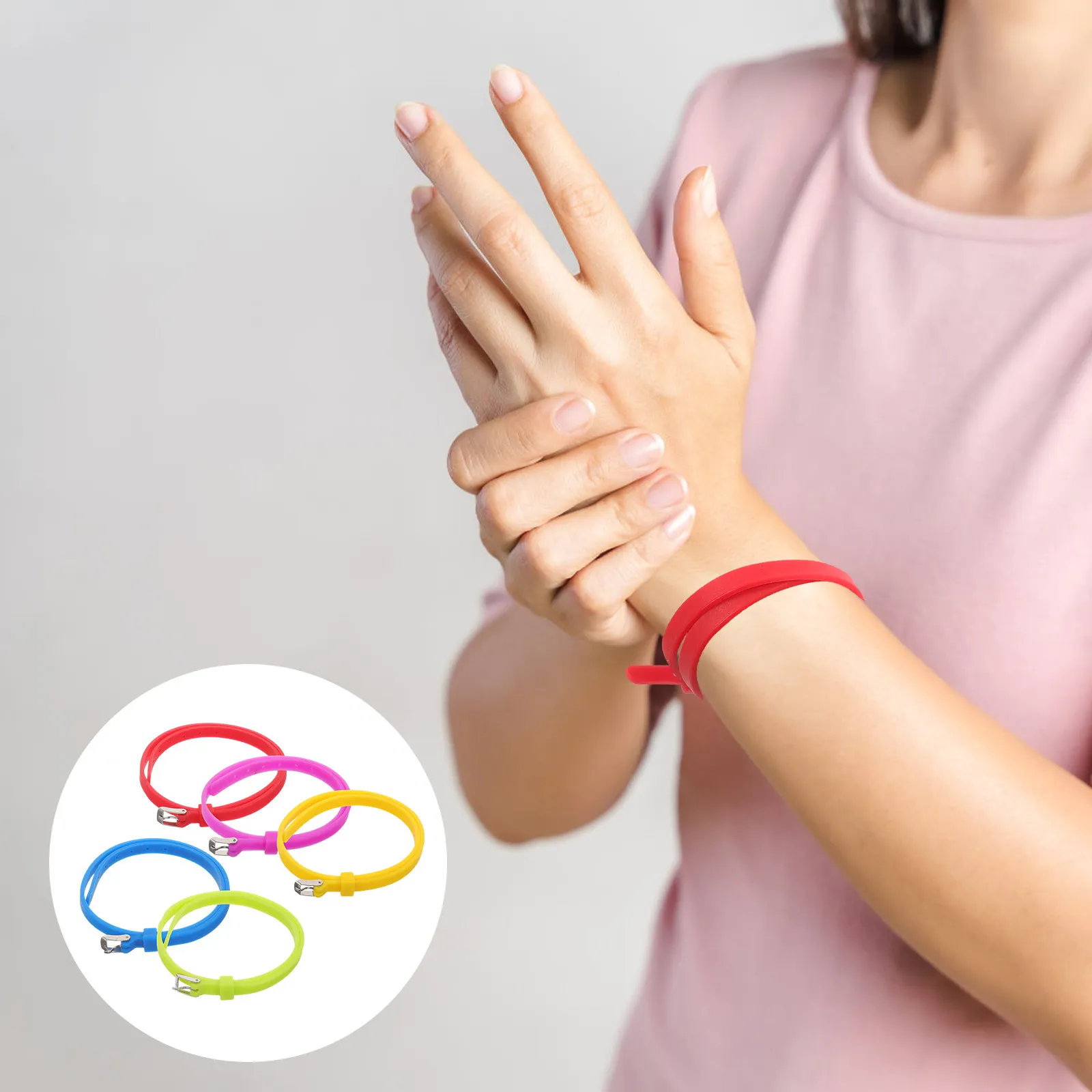 5Pcs Silicone Wristbands Adjustable Buckle Colorful Flexible Bracelets Fashionable Wrist Charm for Events Parties Gifts