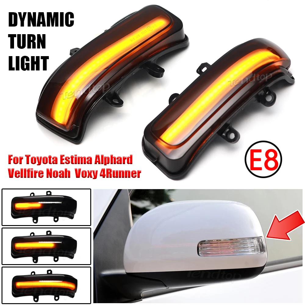 Dynamic Turn Signal Lights Indicator Rear View Lamp For Toyota RAV4 XA30 Vanguard Previa XR50 Estima Alphard AH20 Vellfire Noah