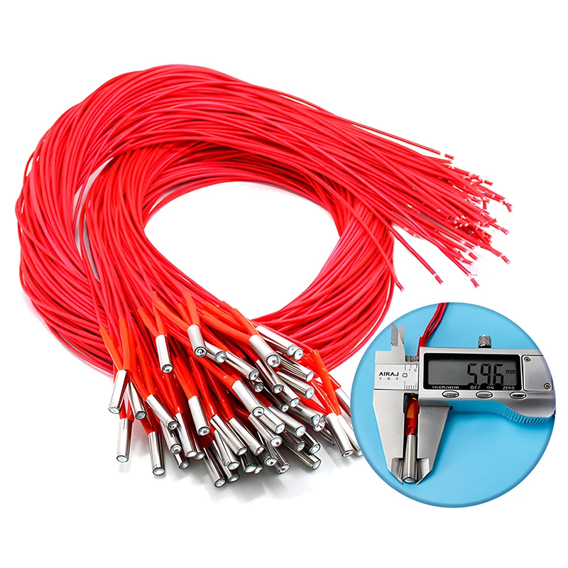 

Нагревательная трубка 6*20 мм нагреватель керамического картриджа 1 м 12 В/24 В 30 Вт 40 Вт для Mk8 Cr10 Ender 3 E3D V6 детали экструдера 3D-принтера