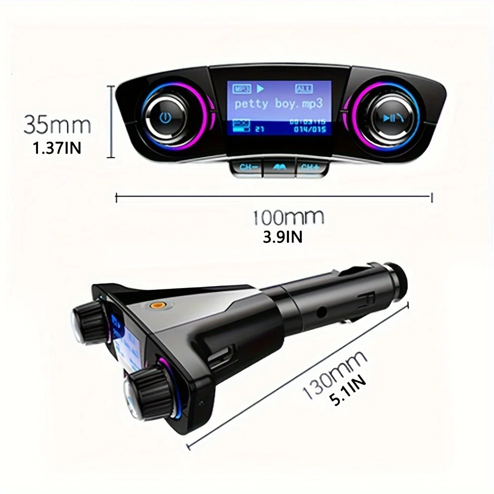1pc Car MP3 Player With Card Slot, AUX Wireless Receiver, Multi-function Car USB Music Player, Car Wireless FM Transmitter