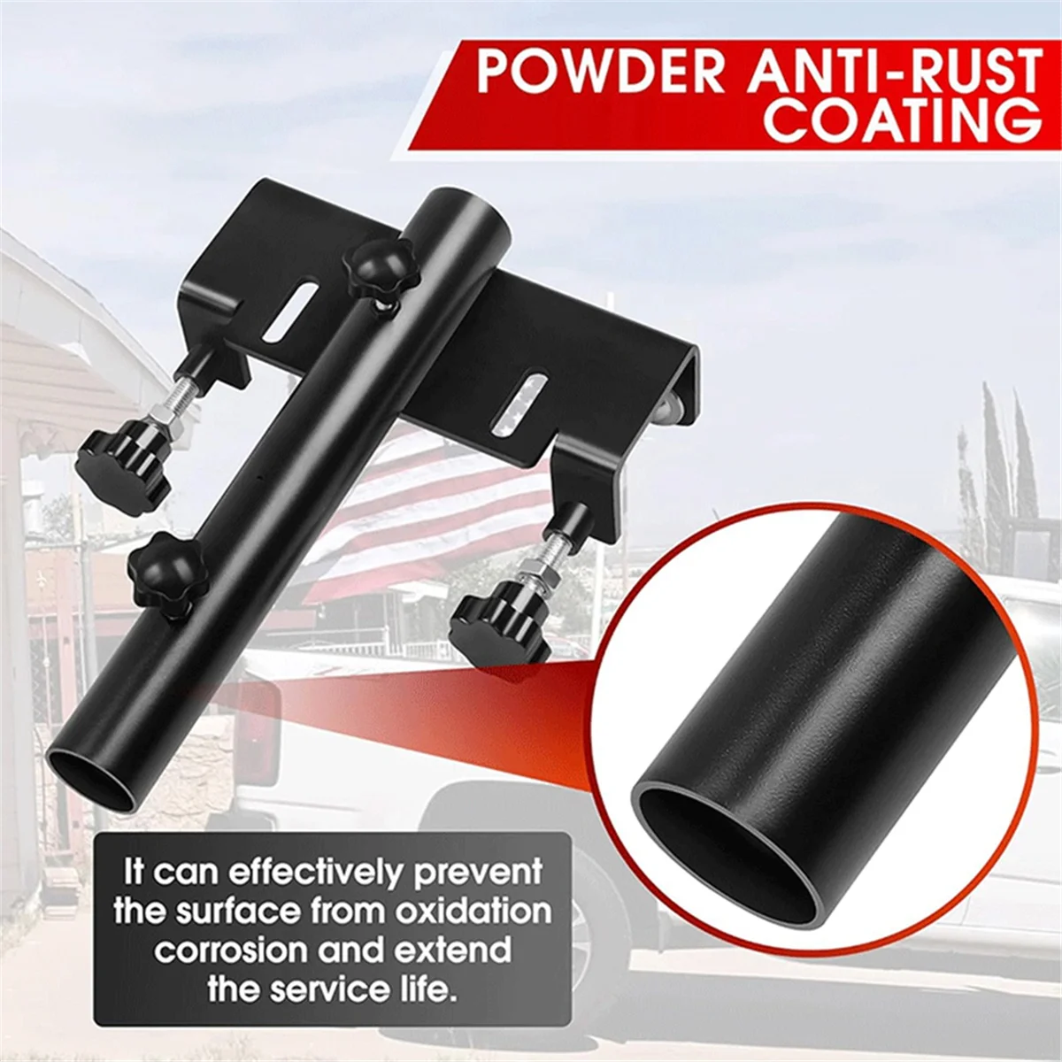 

ABNJ Truck Flag Pole Mount Holder Universal for Pickup Bed NO Drilling Required, Up to 1.2 in Flag Pole