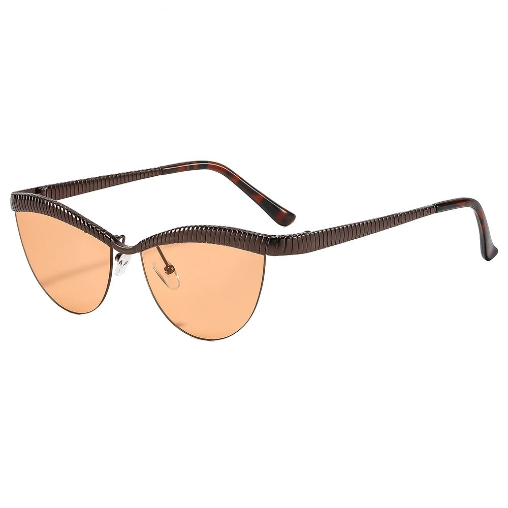 

3810 Stylish Cat-eye Sunglasses for Men Women, Retro Personalized Metal Eyebrow Sun Glasses, Vintage Chic Fashion Shades 604452