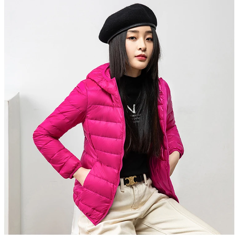 Fashion, Lightweight, Warm Down Jacket Women Short, Comfortable, Windproof Hood, Simple, Portable, Multi-color Coat Women Jacket