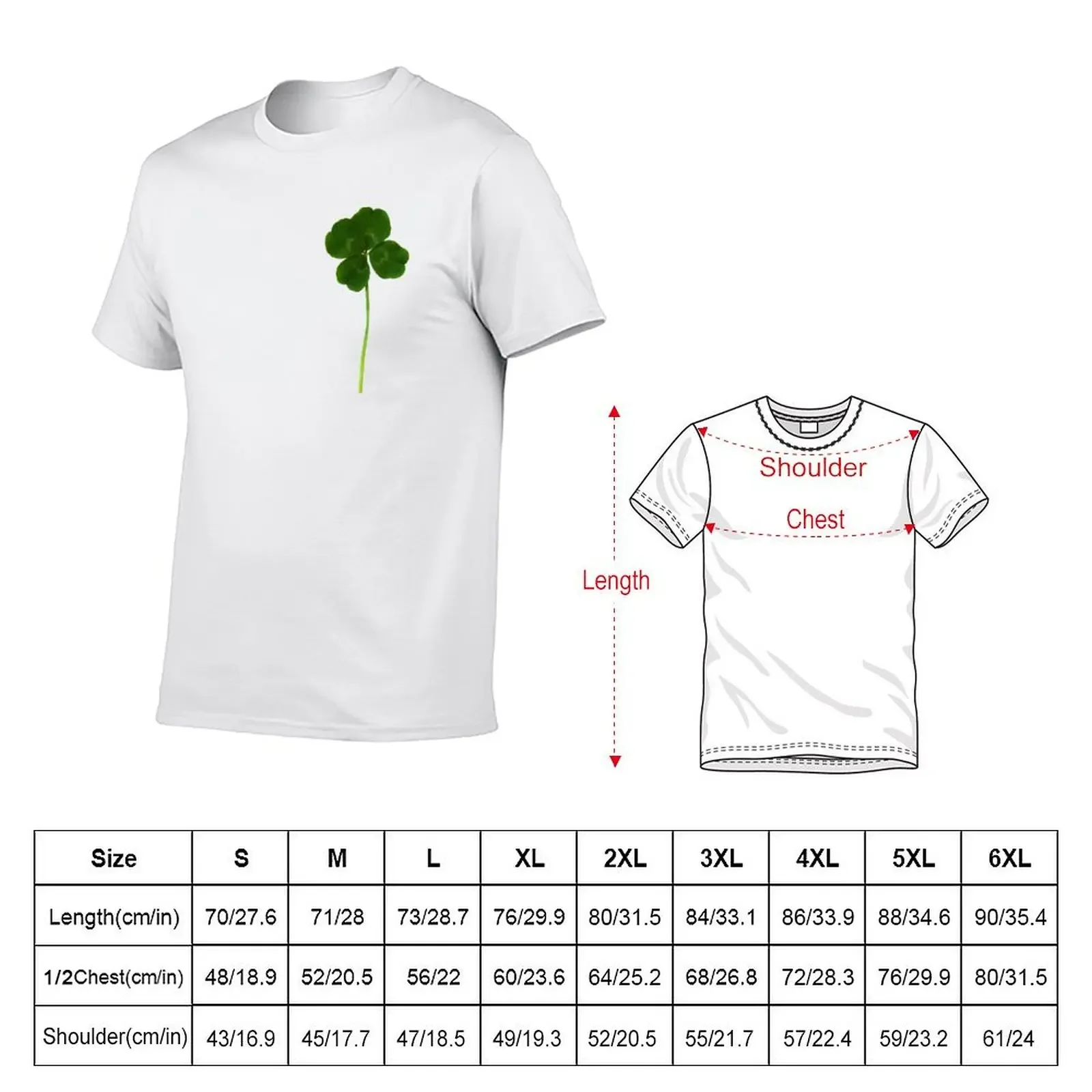 Real four-leaf clover T-shirt summer top sweat plus sizes customs design your own mens plain t shirts