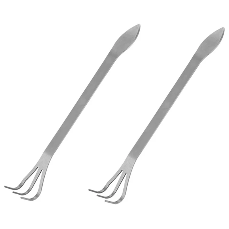 

2PCS Stainless Steel Root Rakes Stainless Steel Rake With Ergonomic Handles Are Suitable For Outdoor Use