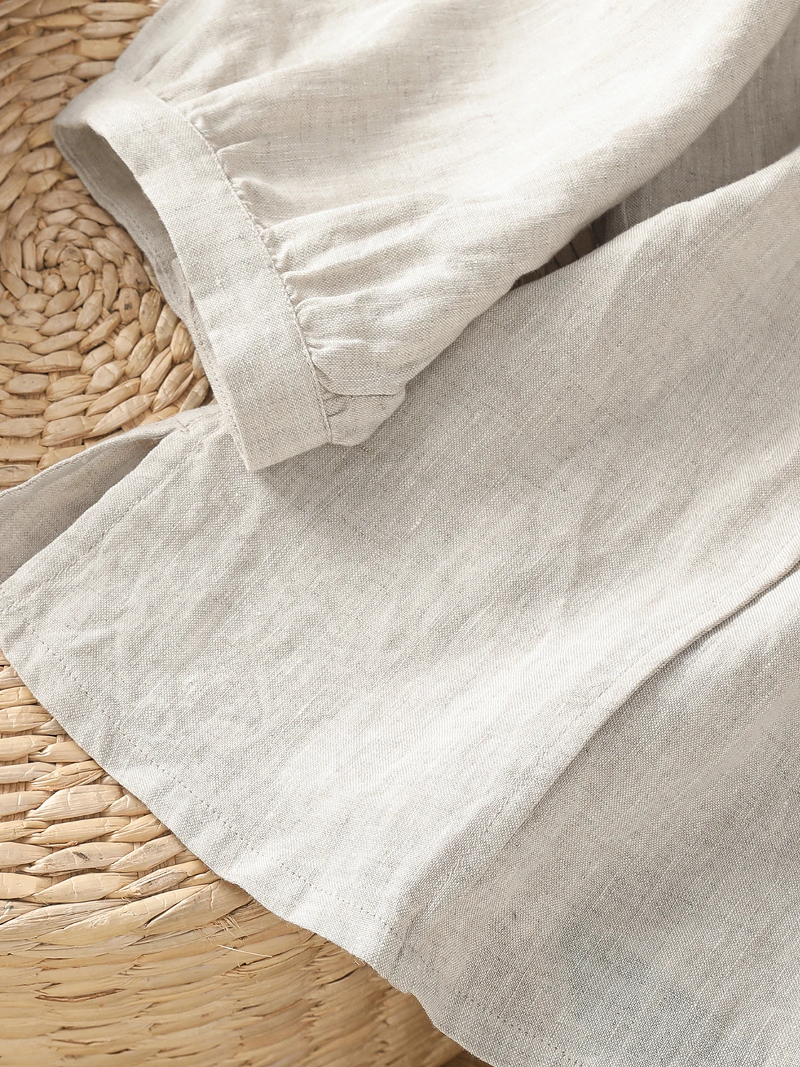 Retro Linen Cotton Casual Loose Fit irt Women's Faionable Autumn Top Seven-Quarter Sve Stand Collar Breathable Comfort...