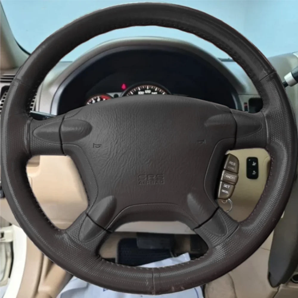 

Black Car Steering Wheel Cover DIY Microfiber Leather Breathable Non-slip For Honda CR-V CRV 2002-2006 Automotive Accessories