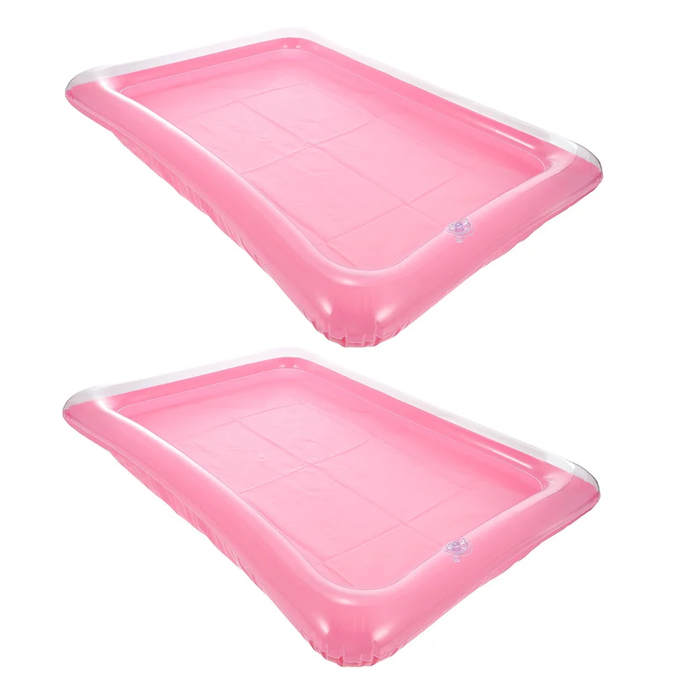 

2pcs Inflatable Floating Ice Tray Pool Party Supplies Swimming Pool Drink Holder Inflatable Ice Serving Bar Large Capacity Food