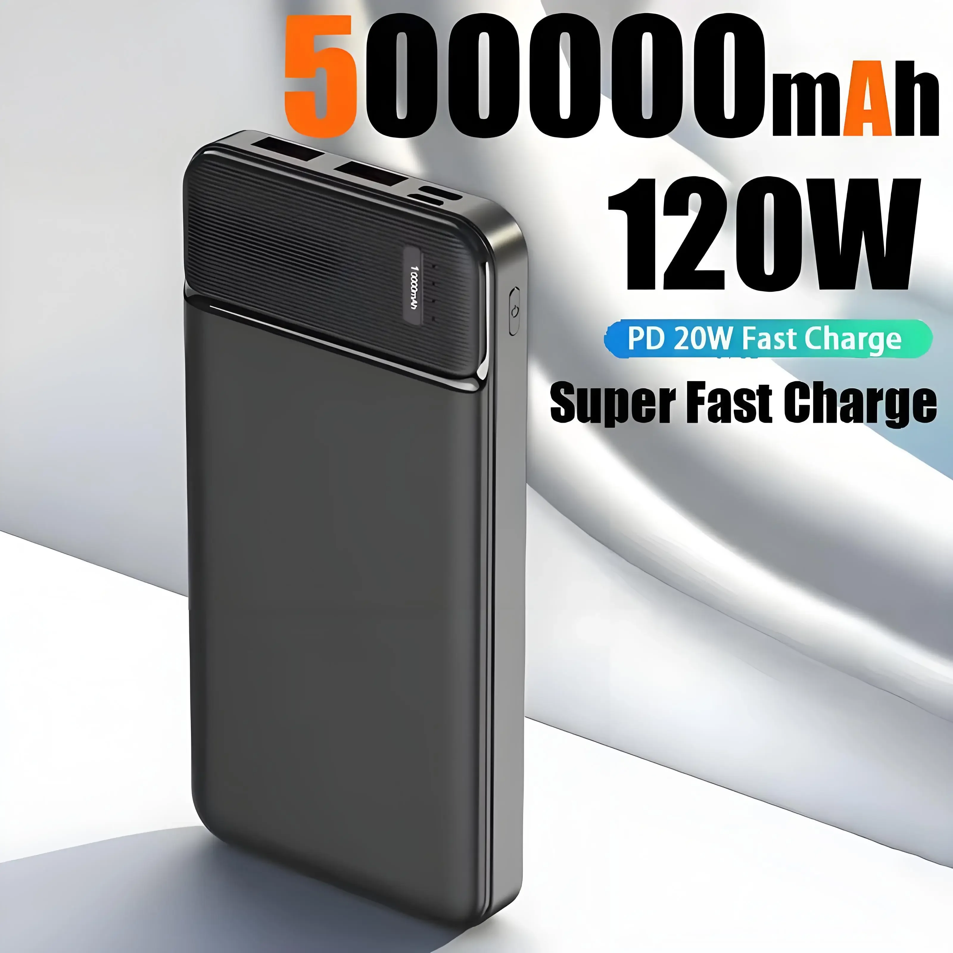 PowerBank portátil de 50000mAh, cargador rápido de 120W, batería externa, PowerBank de alta capacidad