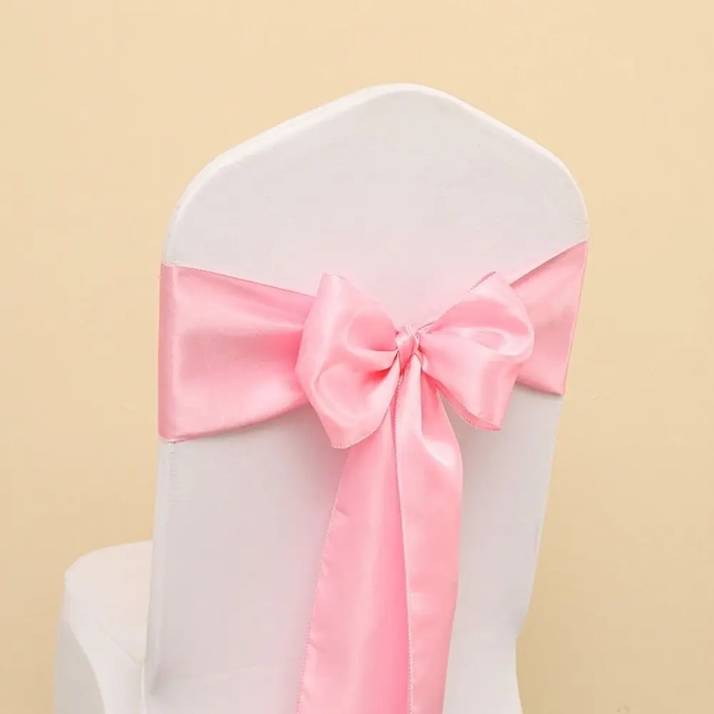 Universal Fit Butterfly Ties Satin Chair Sashes Self Tie Elegant Design Chair Ribbon Ties Chair Cover Decoration Wedding Party