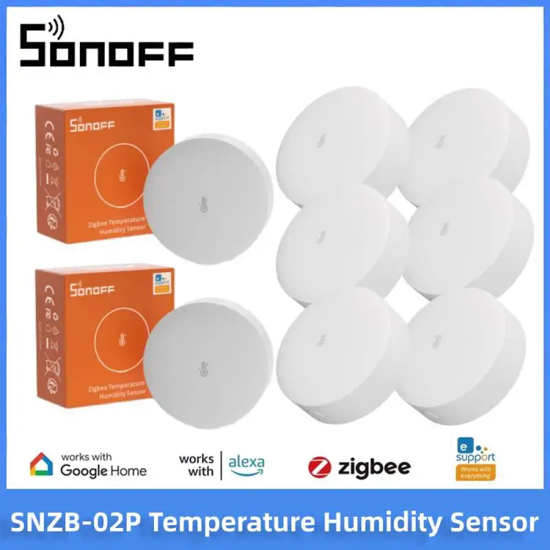 SONOFF SNZB 02P eWeLink Smart Home Gadgets ZigBee Temperature Sensor Humidity Detector Thermometer Alexa Google Assistant Yandex