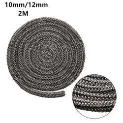 6/8/10mm Black Gasket Cord Stove Door Fireplace Cord 2m Fiberglass High Temperature Woodburner Sealing Rope Replacement