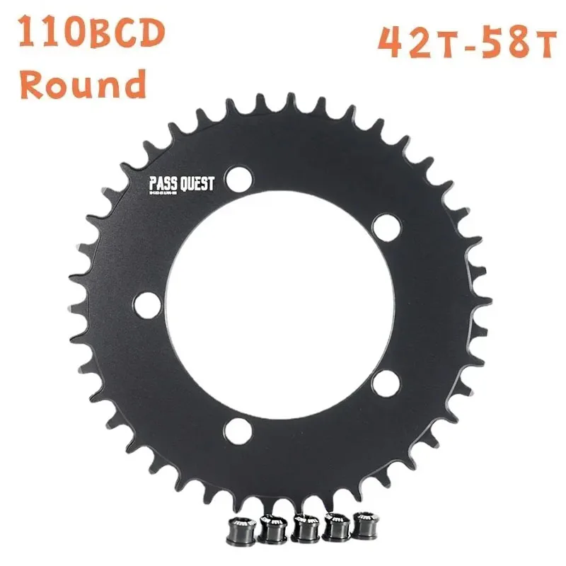 Pass Quest 110 / 5 BCD 110BCD Round/Oval Road Bike Narrow Wide Chainring 42T-58T Bike Chainwheel for 3550  APEX  RED