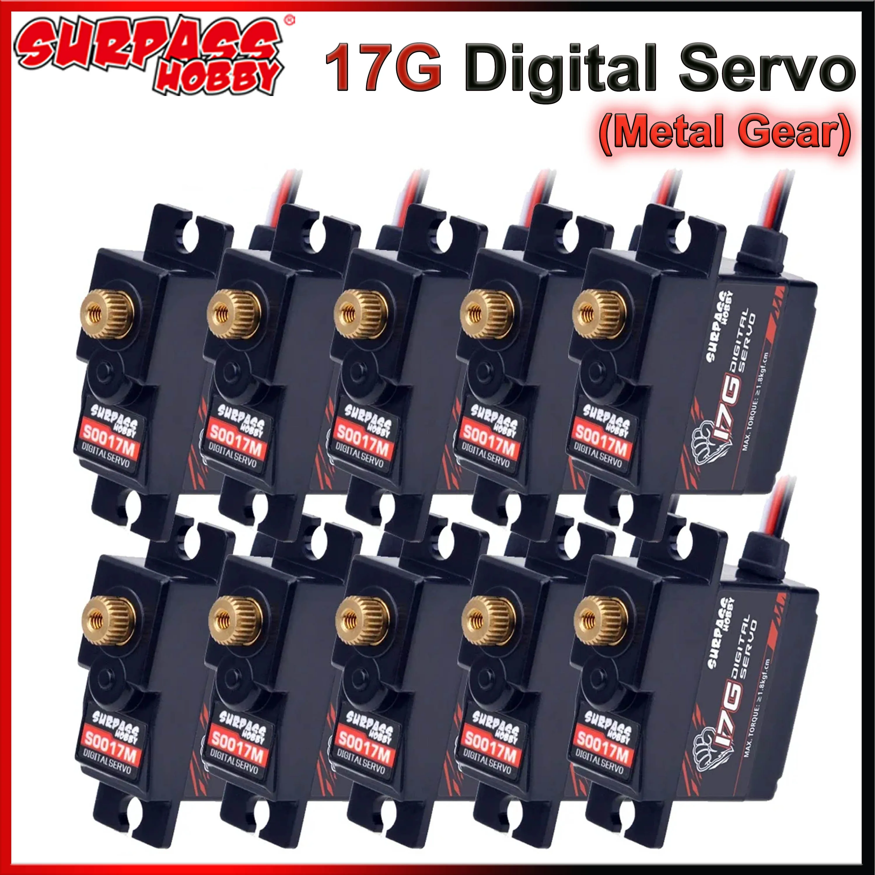 

1/5/10/20 шт. SURPASS HOBBY 17g RC цифровой сервопривод с металлической шестерней для 1/18 1/16 1/14 RC Car Robot SCY 16101 16102 16201 MJX JJRC Q117