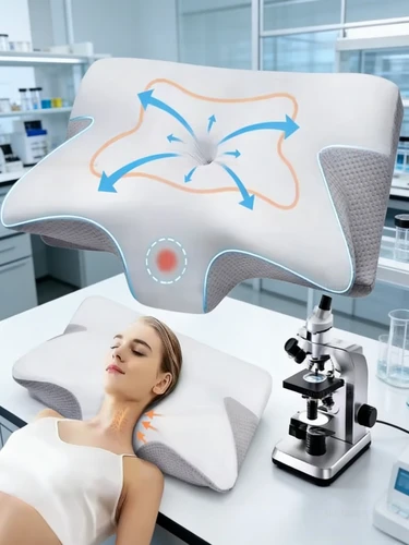 Imagen 1 del producto Almohada de rebote lento con forma de mariposa, almohada Cervical de espuma viscoelástica, almohada ortopédica de contorno ergonómico, almohadas de soporte para el dolor de cuello