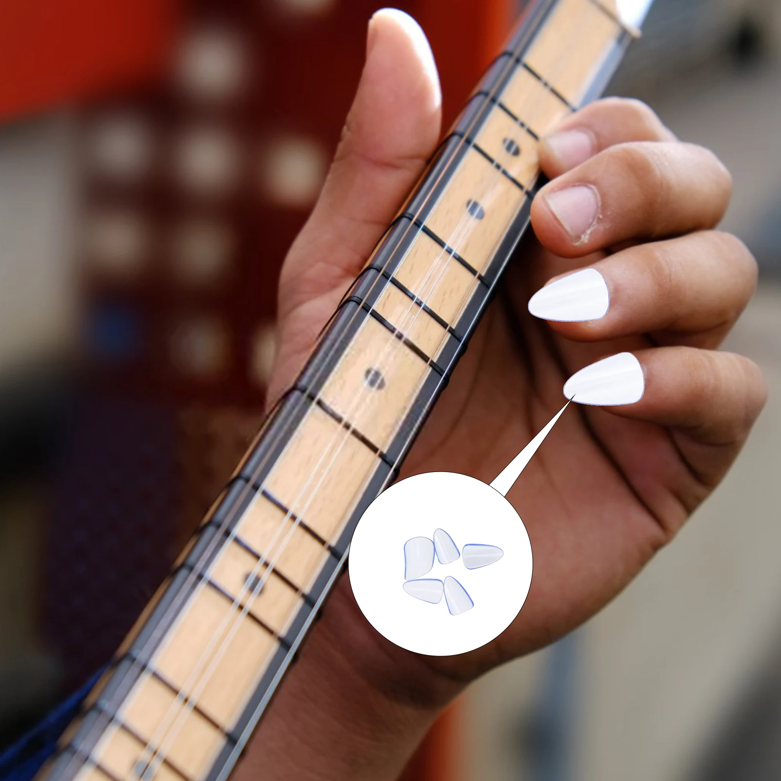 

5pcs Premium Pc Pipa Nails Durable Finger Protectors Smooth Portable Nail Covers For Guzheng Lute Players