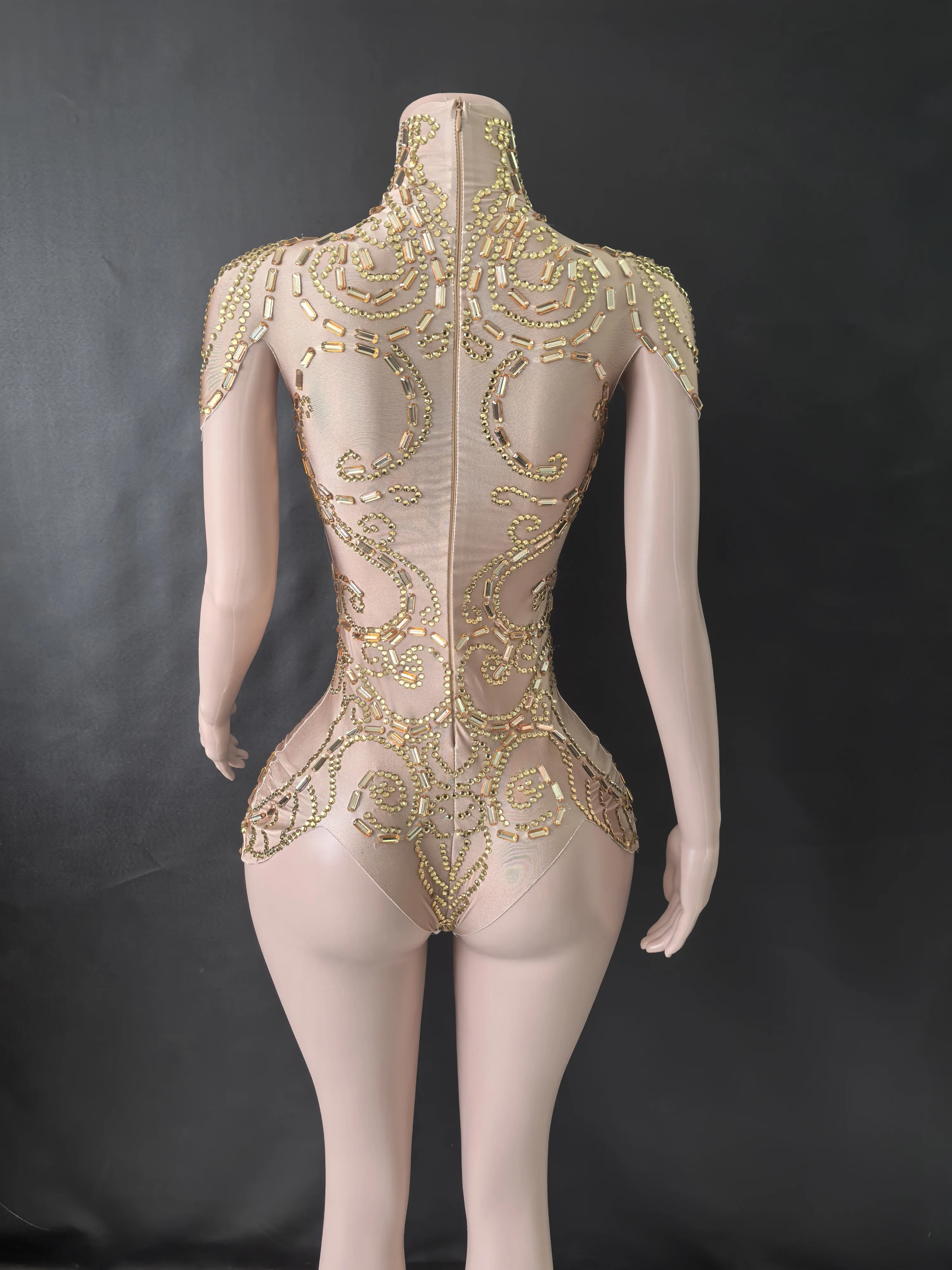 Боди со стразами для танцев на пилоне, одежда для выступлений, наряд для вечеринки, клубная одежда, эластичный костюм Drag Queen