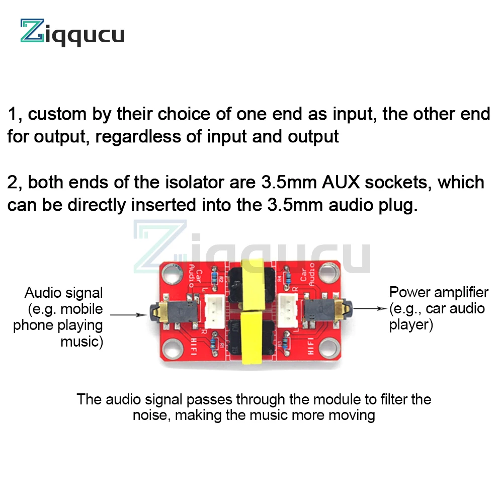 HiFi Audio Stereo Isolator Acoustic Noise Isolation Current Sound Interference Eliminate Ground Loop Suppressor