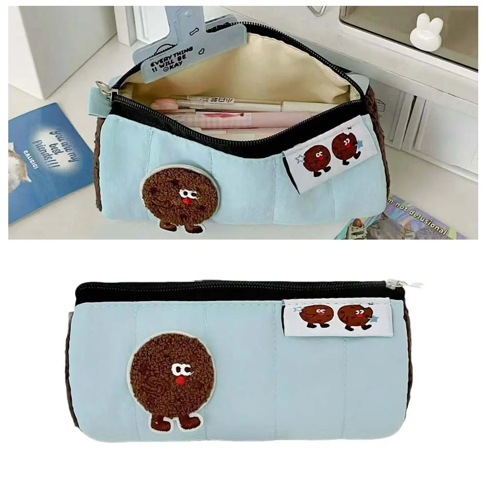 

Lovely Cookie Cookie Stationery Bag Mint Colored Biscuit Large Capacity Korean Style Pencil Case Aesthetic Ins Style