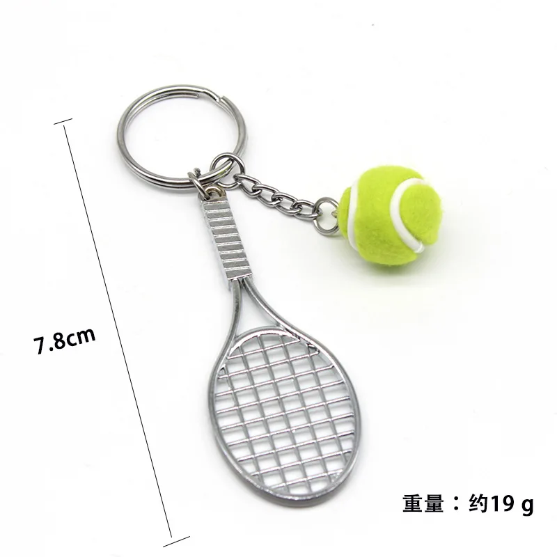 30 Stuks Tennisbal En Racket Model Sleutelhanger Mini Nieuwigheid Handtas Auto Liefhebber Sport