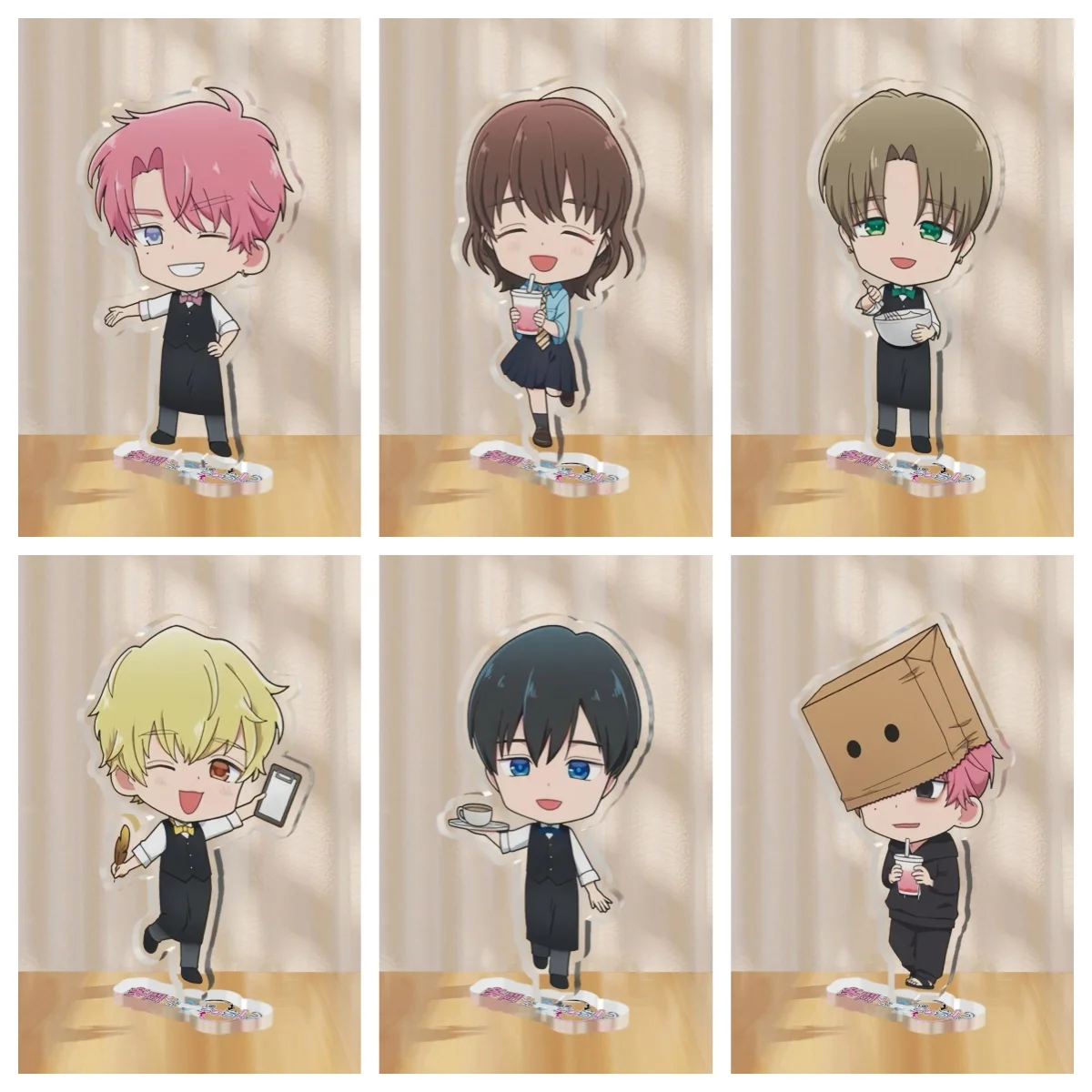 

Kawaii Anime Tamon's B-Side Acrylic Stand Figure Keychain Keyring Pendant Tamon Fukuhara Keito Tachibana Desktop Decor 8CM