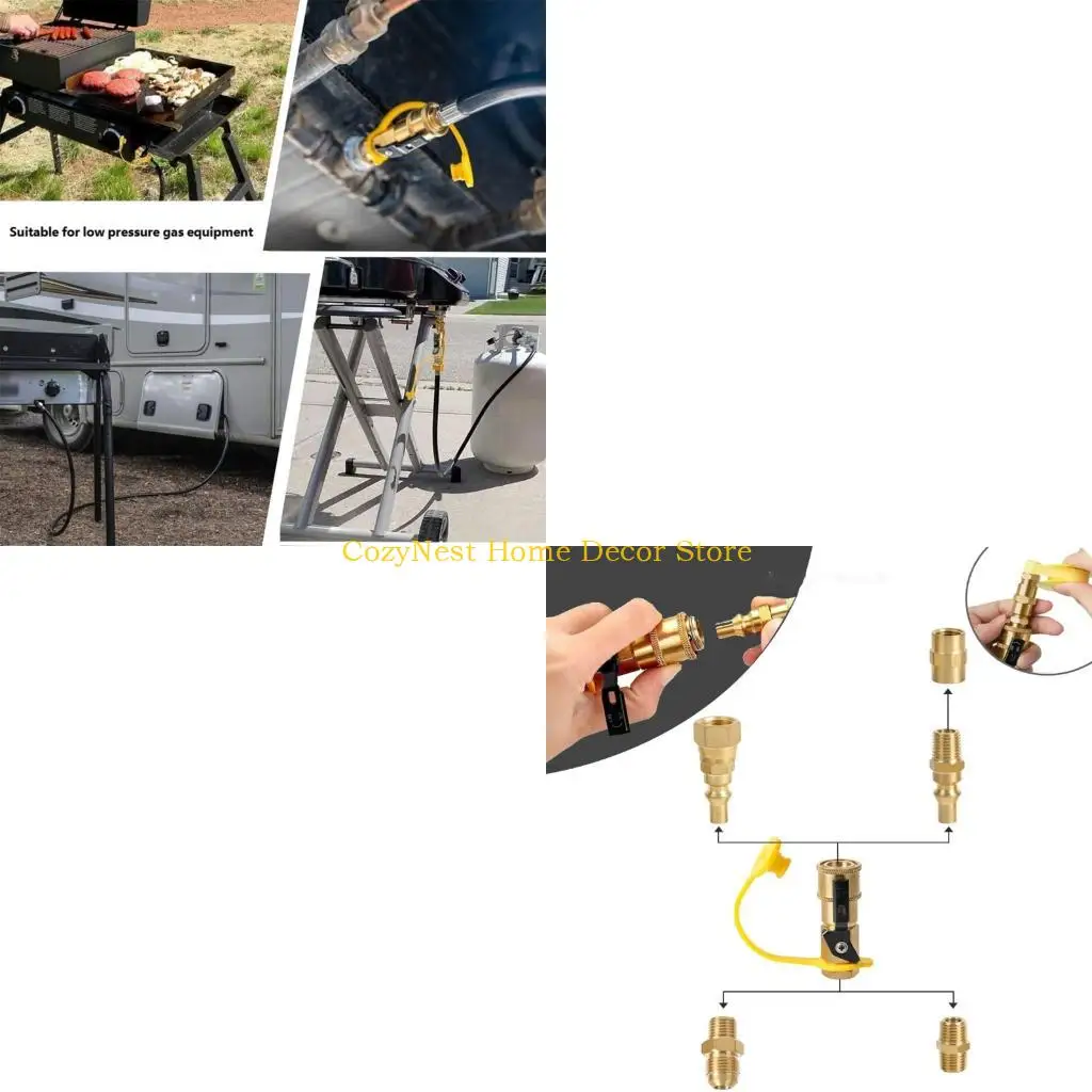 92MF Brass Propane Conversion Fitting Propane Coupler for Motorhome Gas Changes
