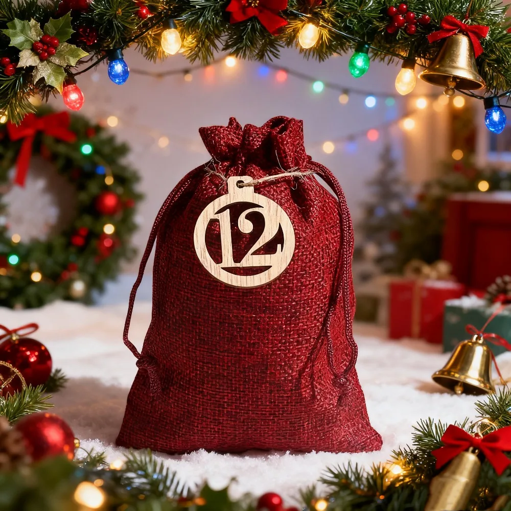 26/33/49pcs Christmas 24 Days Arrival Calendar Christmas Countdown, Drawstring Gift Bag, Used for DIY Christmas Accessories