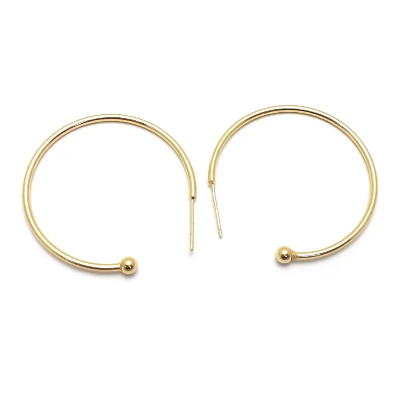18K Gold Color Brass Ball Head Stud Earrings Pins Earrings High Quality Diy Jewelry Making Supplies Accessories for Women