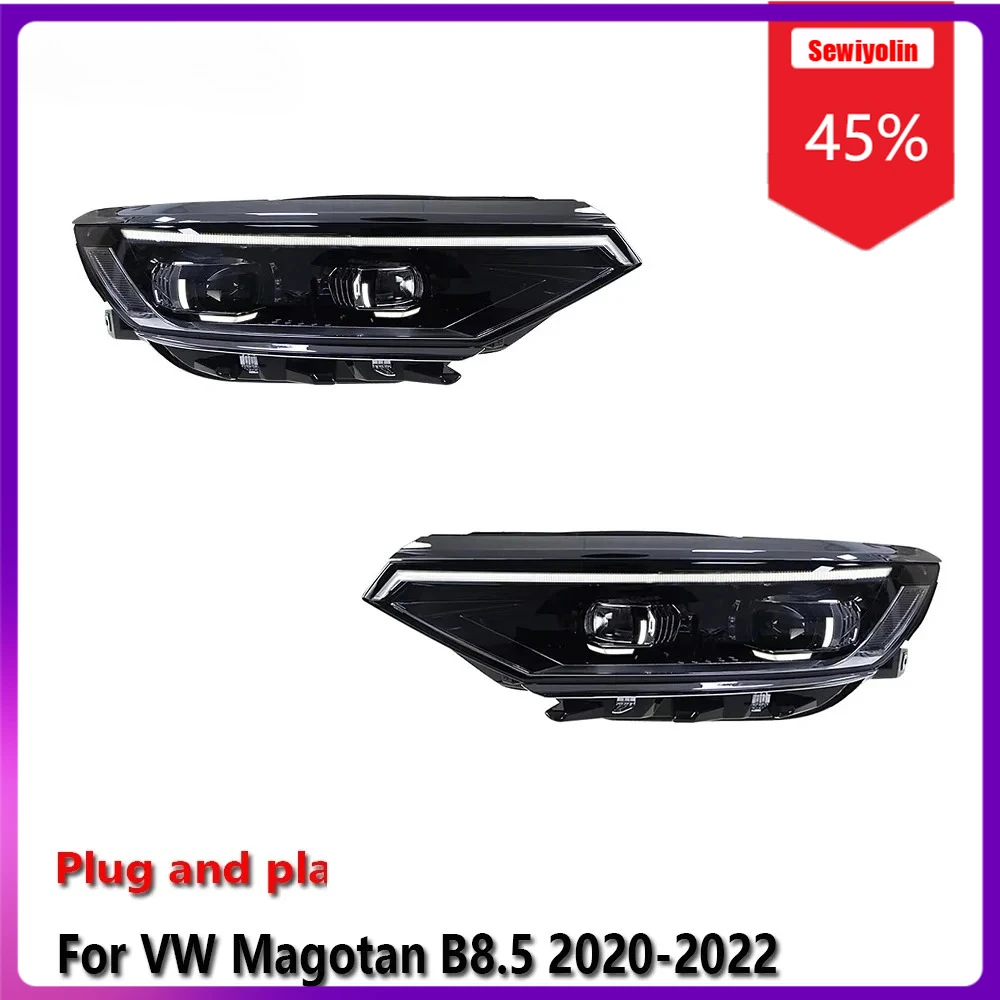 

Sewiyolin Car LED Lamp Headlight Assemblies For Volkswagen Magotan B8.5 2020-2022 Fog DRL Brake Turn Signal Lamp Plug And Play