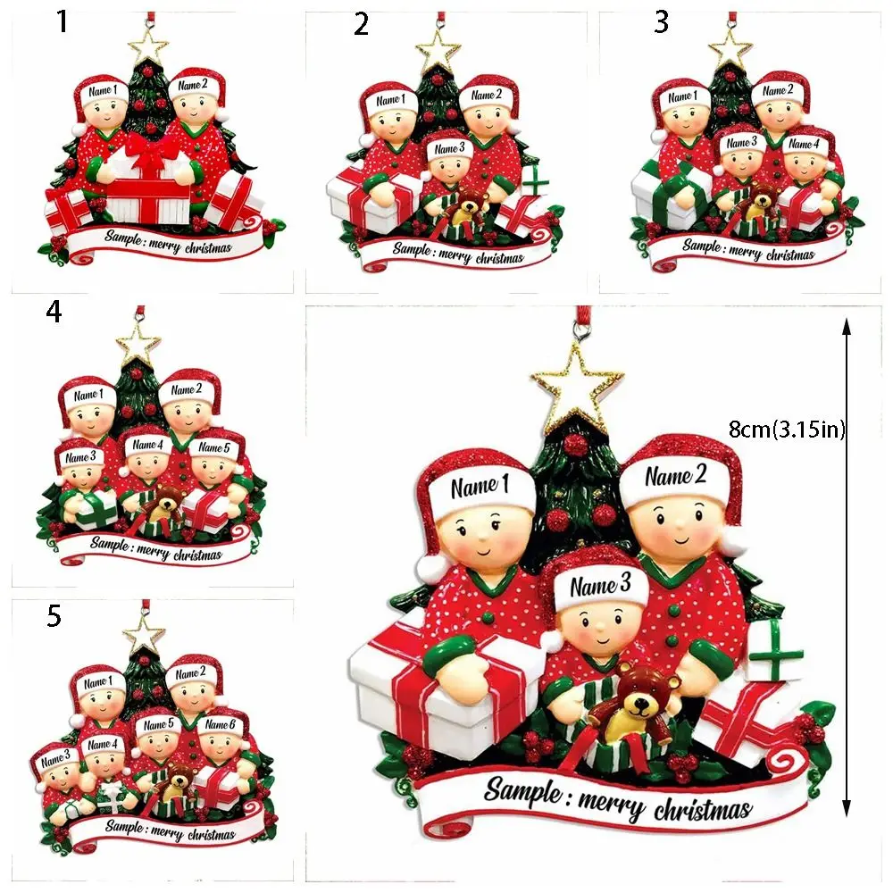 2D Christmas Family Ornament DIY Cute Snowman Flat Pendant Hand Painted Snowman Christmas Tree Hanging Ornament New Year