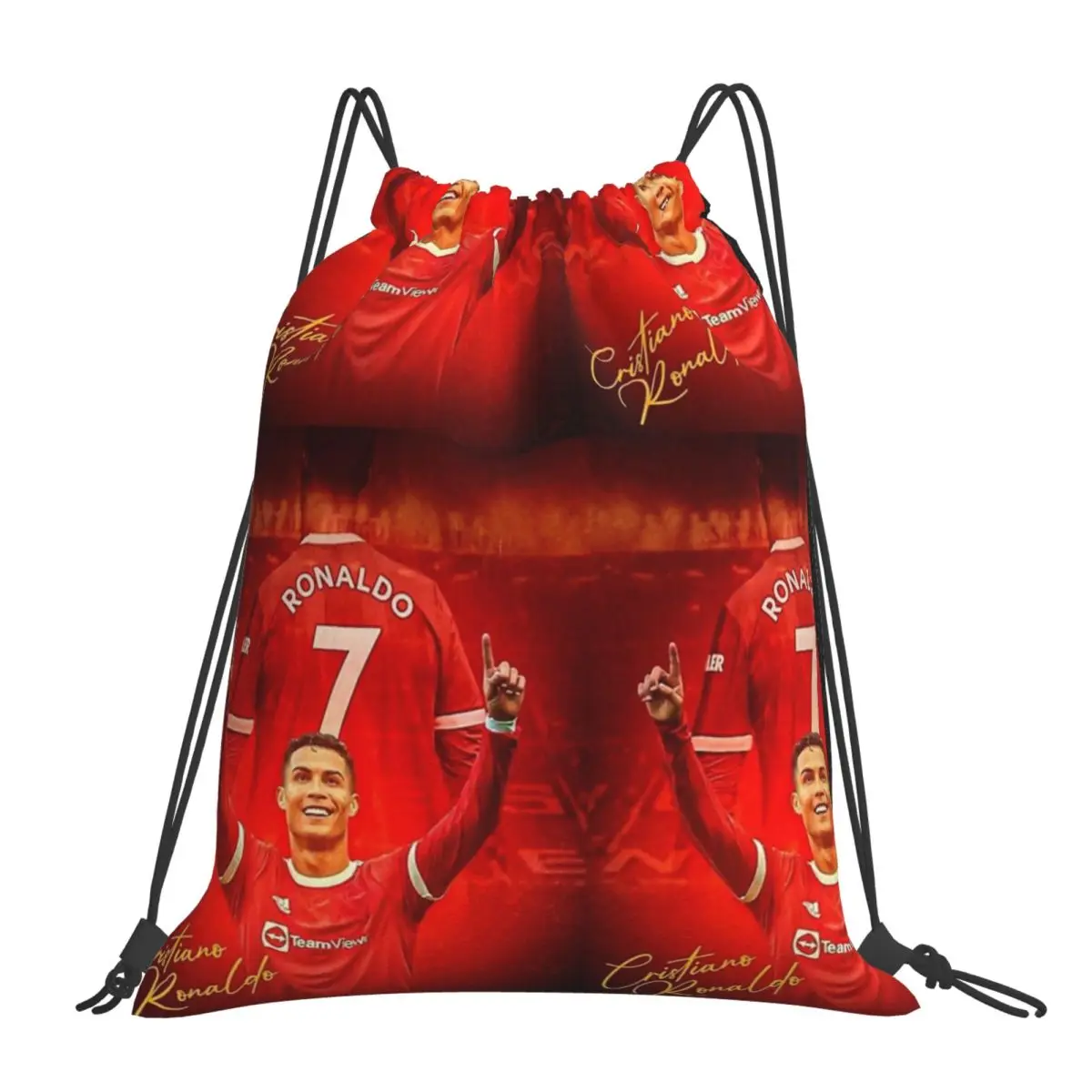 Cristiano Ronaldo Cr7 Backpacks Portable Drawstring Bags Drawstring Bundle Pocket Sports Bag Book Bags For Travel School