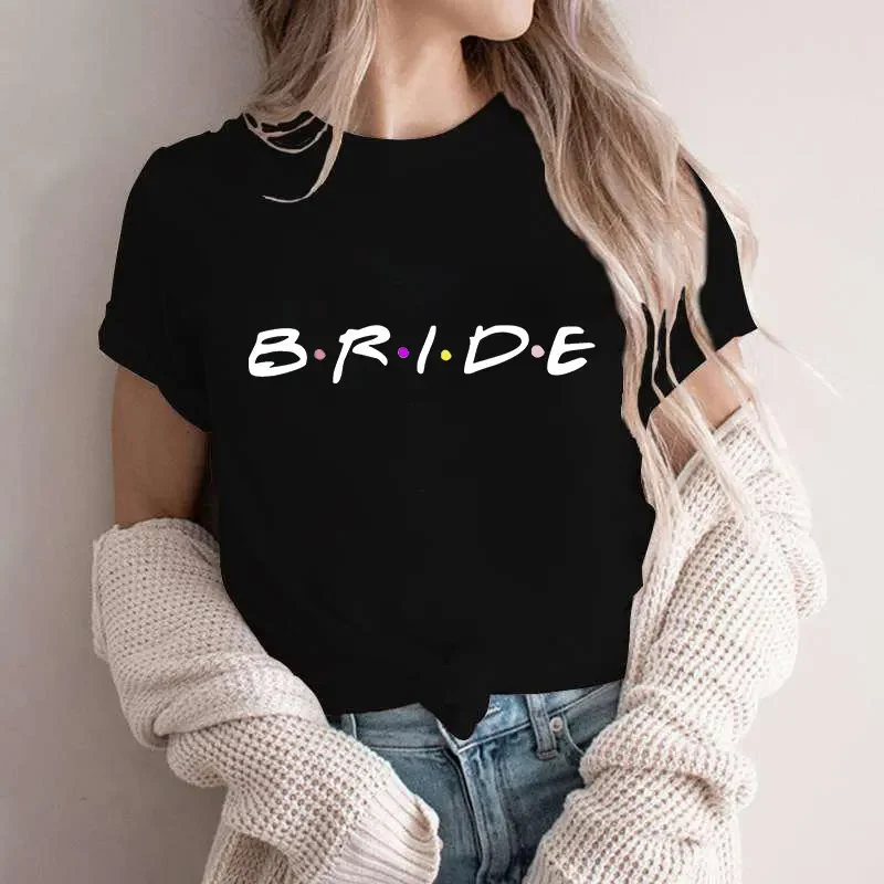 Women Clothing Sister Mother of The Bride Groom Tees Friends Bachelorette Hen Party T-shirt Evjf Wedding Tops Team Bride Squad