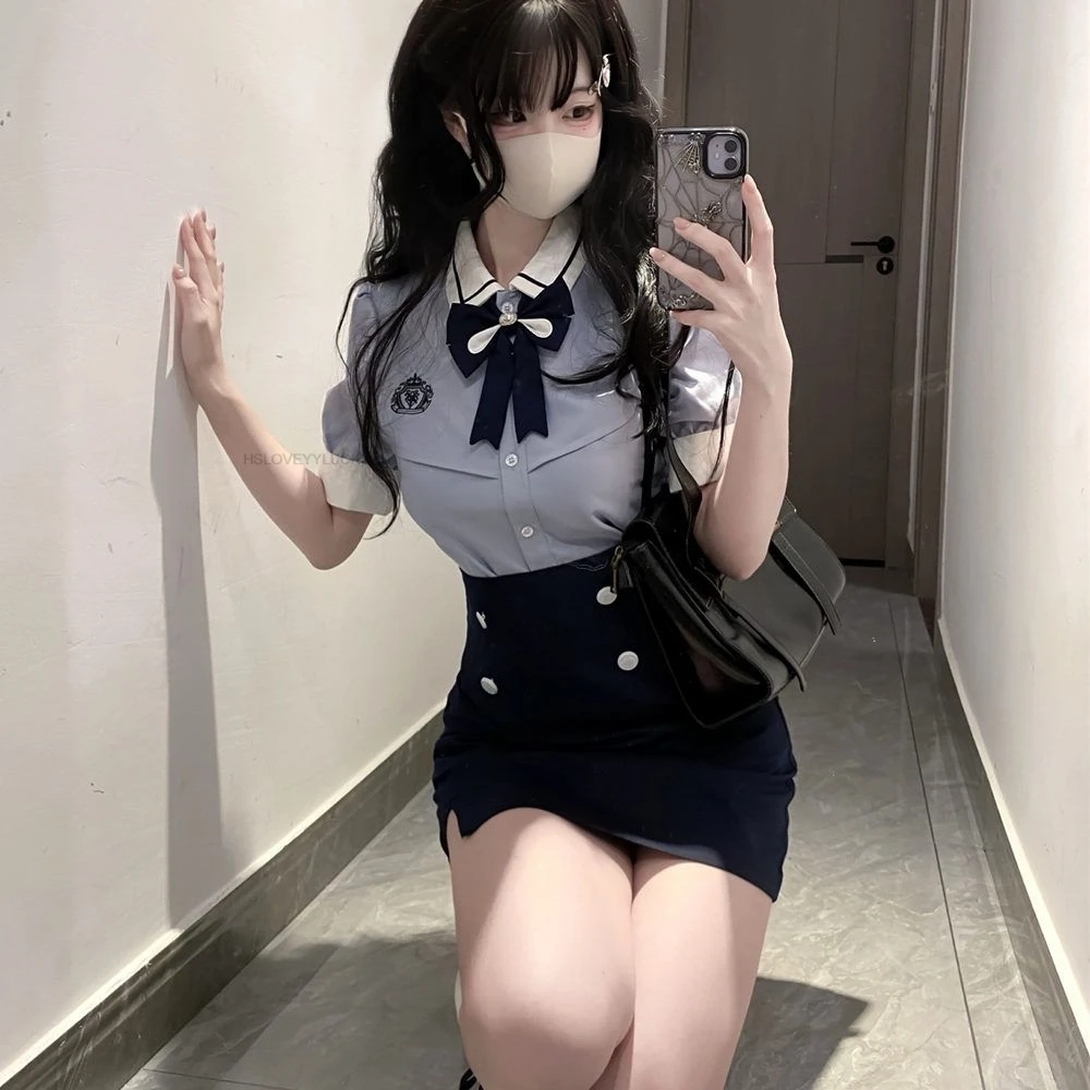 Traje escolar de estilo universitario japonés y coreano, uniforme escolar JK para estudiantes coreanos, conjunto de uniforme Jk de moda diaria mejorada