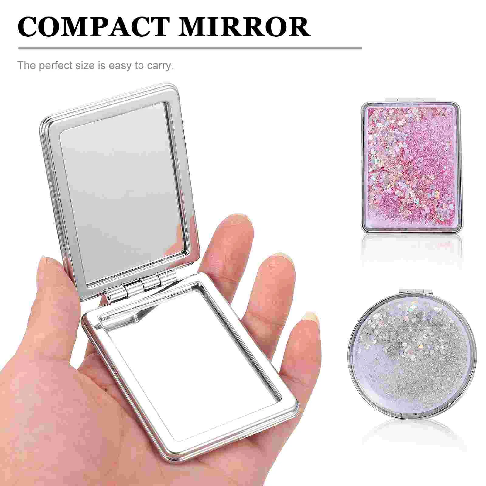 

2 Pcs Vanity Mirror Makeup Mini Double-sided Exquisite Carry Outdoor Small Abs