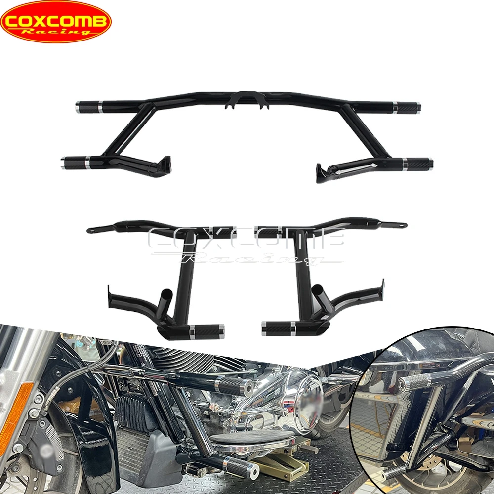 For Harley Road Glide FLTRXST FLTRXSE FLTRXSTSE FLTRXSE FLTRU FLTRK Motorcycle Saddlebag Rail Bumper Front Highway Engine Guard