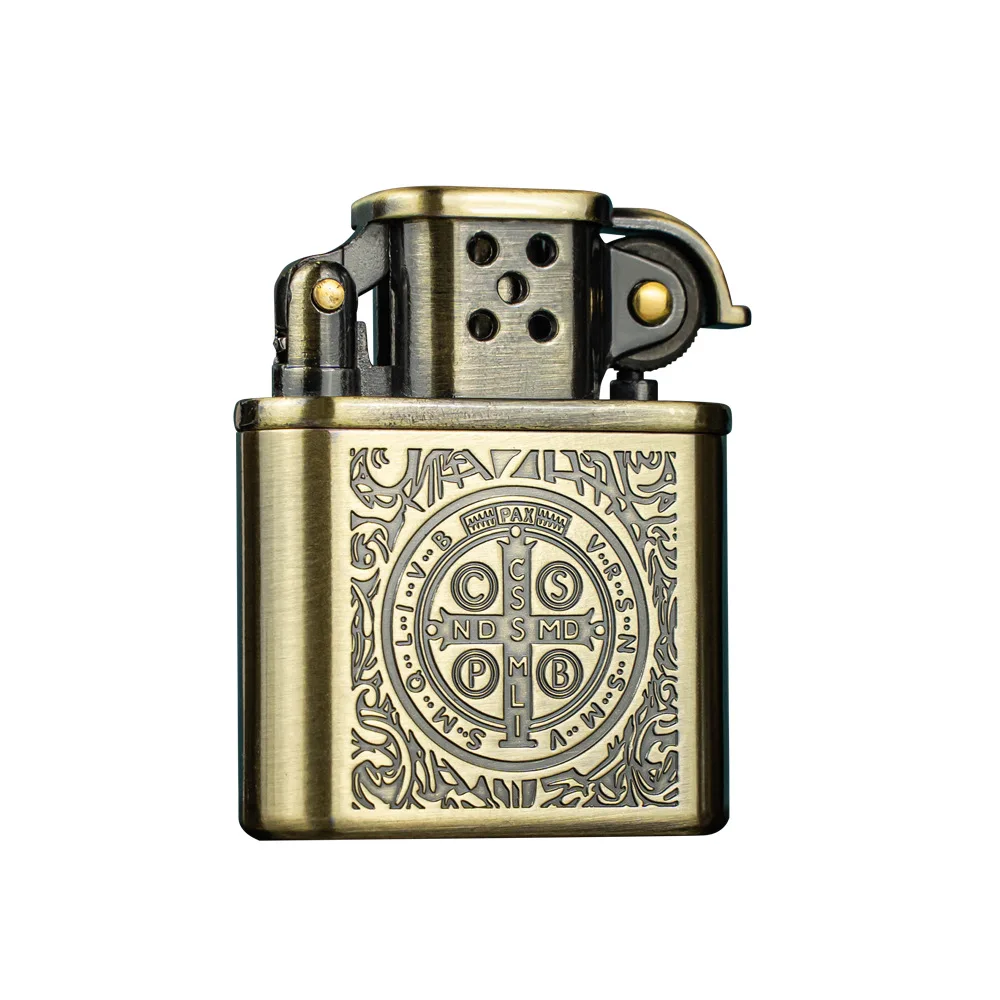 ولاعة قسطنطين عتيقة، إشعال عجلة الطحن على الطراز القديم، مقاومة للرياح، حرفة منقوشة، مجموعة تدخين شخصية محمولة