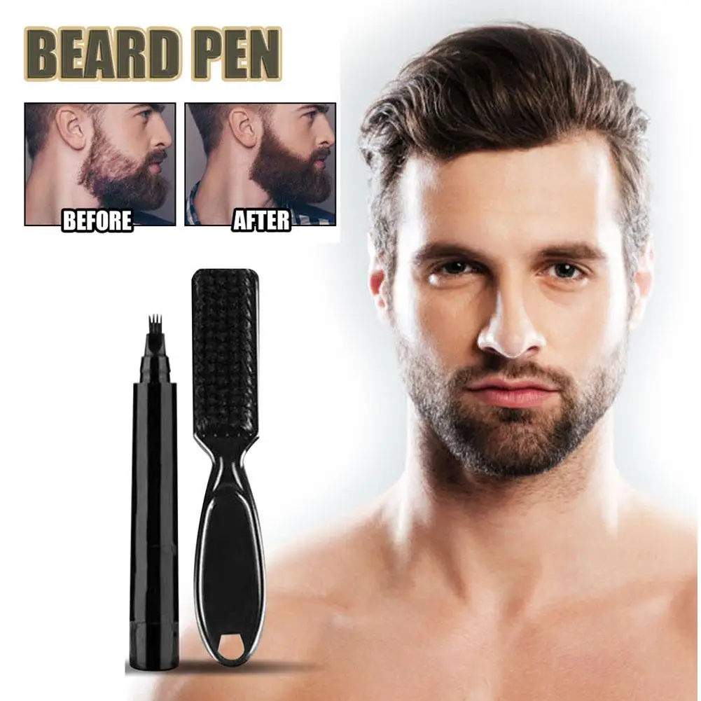 

Waterproof Beard Pen Beard Filler Pencil And Brush Pencil Coloring Moustache Hair Tools Enhancer Repair Beard Shaping Lasti O8P7