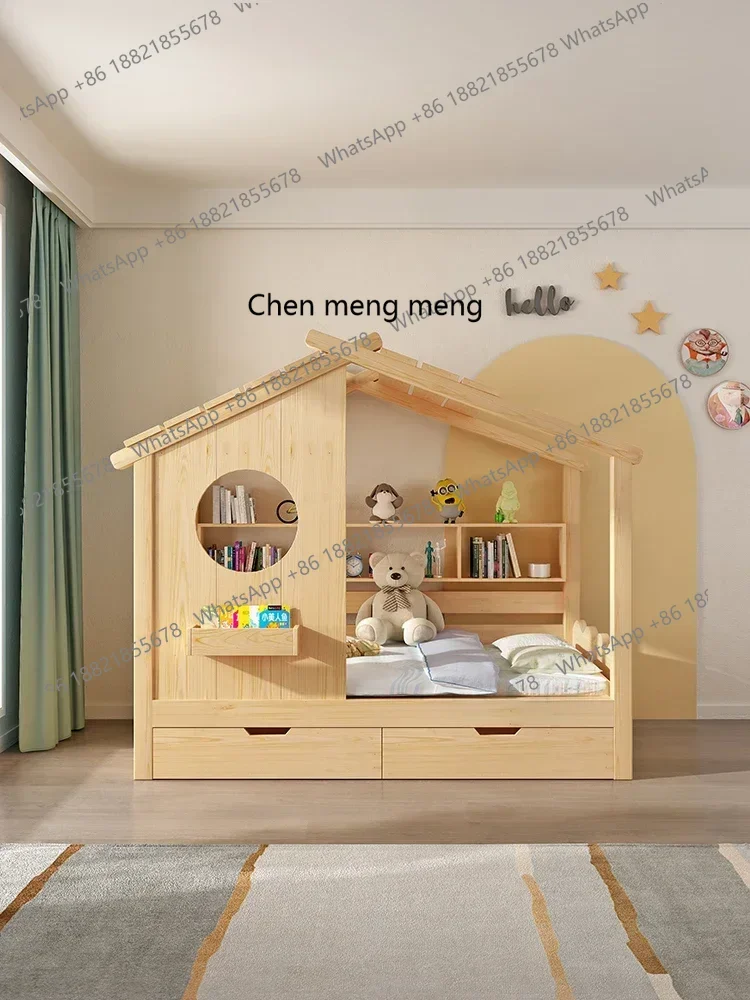 ss cn8350 ss 8350 Modern Minimalist Creative Boys and Girls Bedroom Room Tree House Bed Solid Wood Single Bed 1.5 Castle Princes