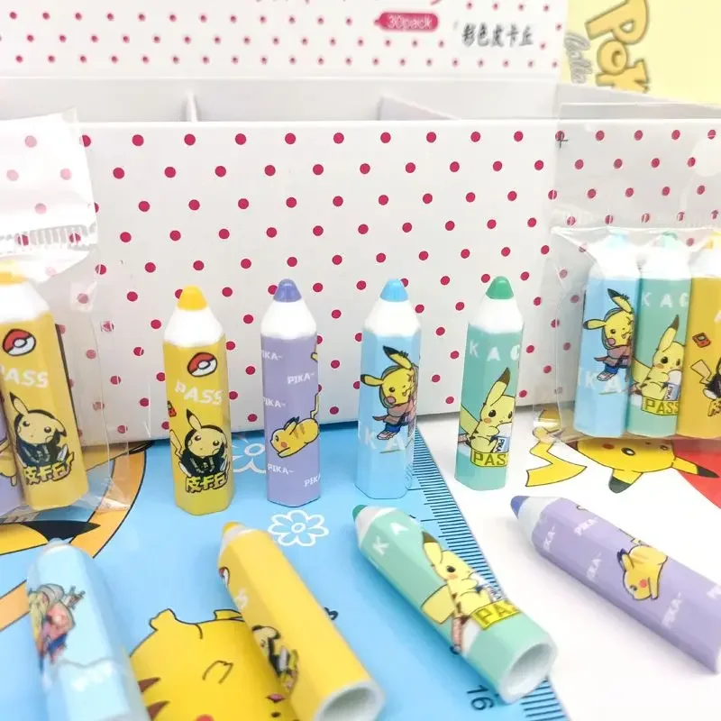 4PCS Pikachu Pencil Cap Cute Cartoon Anime Pen Topper Covers for Kids Pencil Extender Protector Stationery School Supplies New
